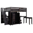 Loft Bed With Stairs, Bookshelf, Drawers, Desk & Wardrobe, Space Saving Multifunctional Furniture by HouseOfZazla