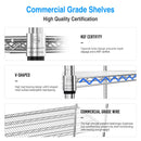 5 Tier 6000lbs Heavy Duty Adjustable Storage Rack Metal Shelf Wire Shelving Unit with Wheels & Shelf Liners - 82" H x 48" L x 24" D - Chrome