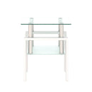 Modern Tempered Glass Tea Table, End Square Table For Living Room by Unique Piece Furniture