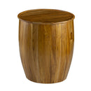 Drum Side Table With Tray Style Top - Brown by Unique Piece Furniture