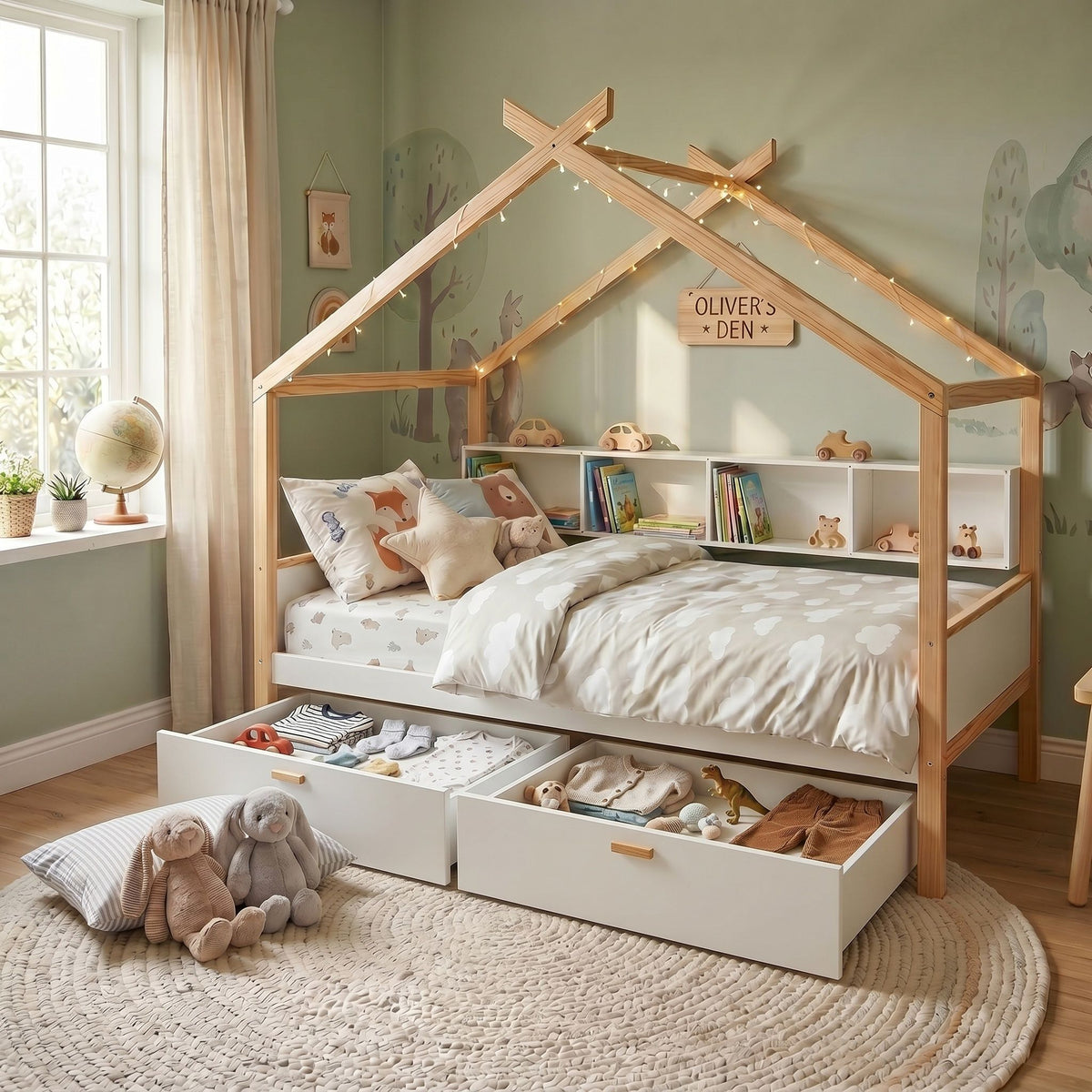 House Bed With Bookshelf Storage, photo 9 of 33