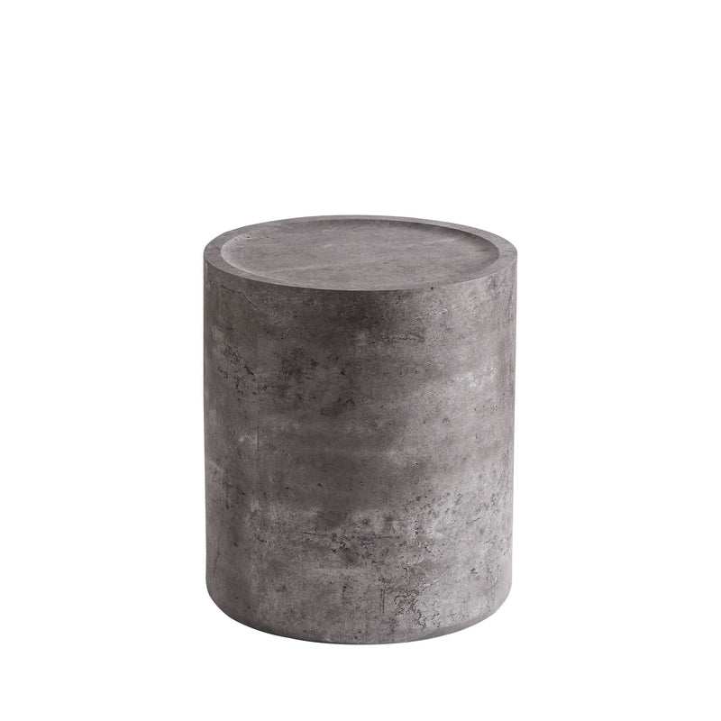 Modern Faux Concrete Round Corner Accent Table, photo 8 of 9