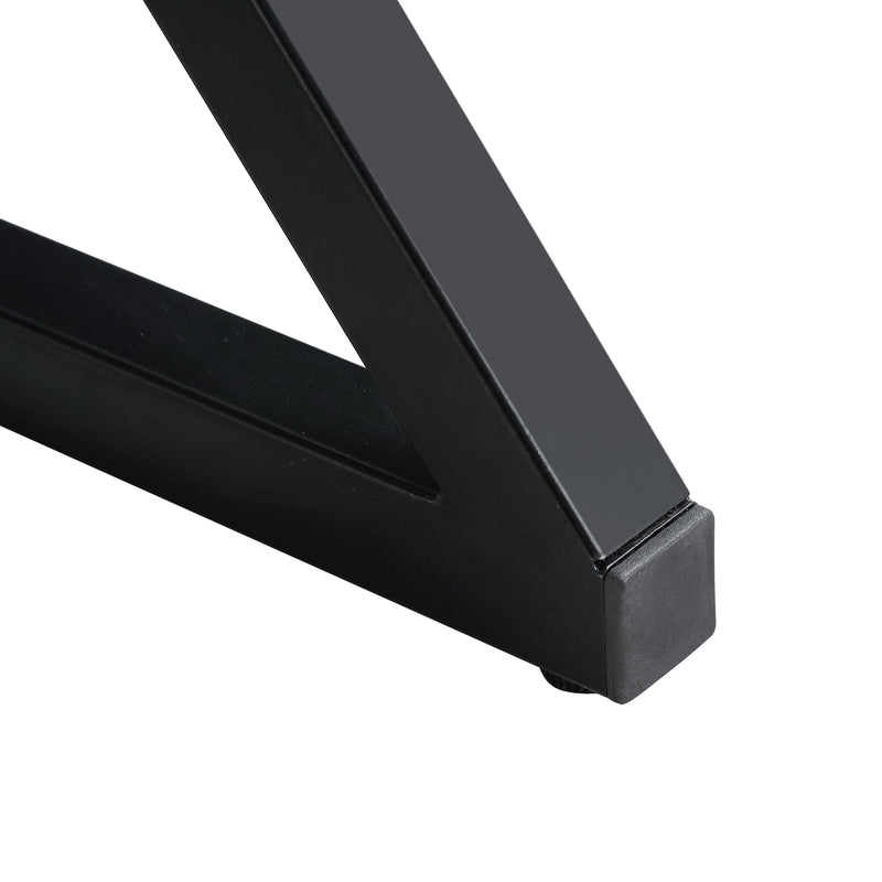 A modern minimalist style marble patterned coffee table with black metal legs. Computer desk. Game table. Tea table. CT-XX