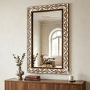 29.13"×47.24" Rectangular Carved Leaf Wall Mirror