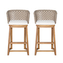 Outdoor Acacia Wood Bar Stools (Set of 2)