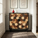 30.31" Modern Accent Cabinet with Honeycomb Pattern