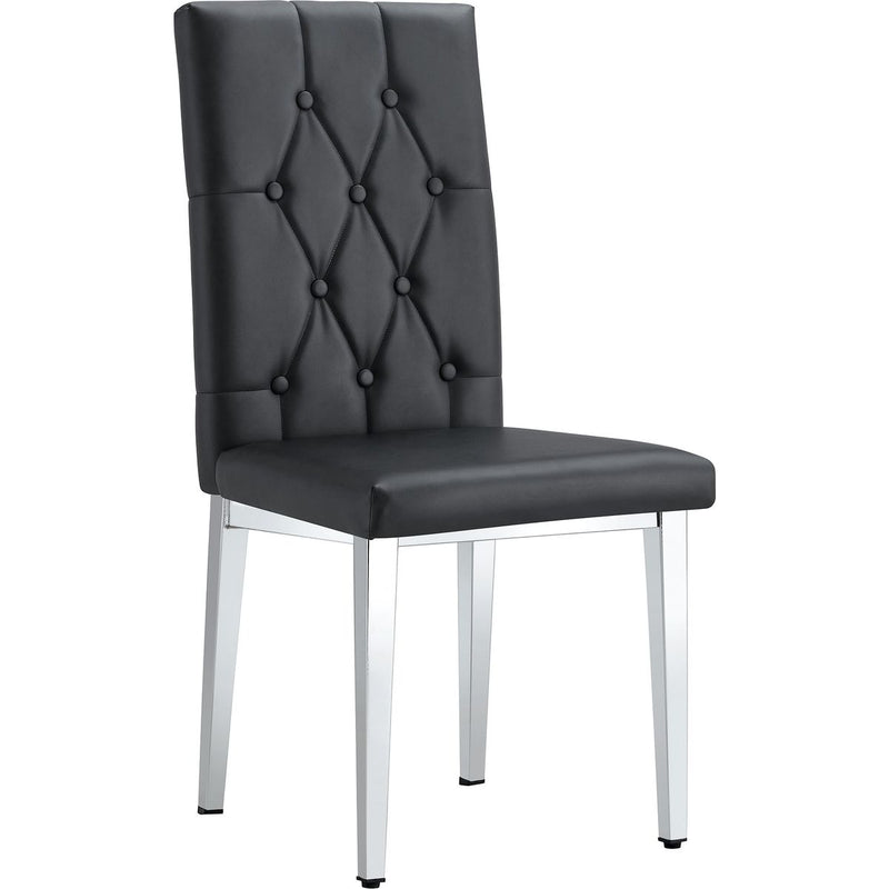 8 piece set of black armless dining chairs brings a touch of elegance and mystery to the dining area with its deep black tone,The grid and buckle design of the back add a vintage yet fashionable touch