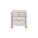 Malco - Nightstand With Spacious Drawer And Gold Metal Fluted Detailing - Black White