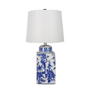 13x25' Blue and White Ceramic Vase Lamp
