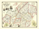 Vintage Map of Morris County, New Jersey 1853