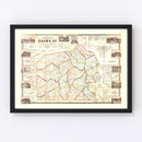Vintage Map of Adams County, New Jersey 1858