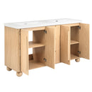 Double Sink Bathroom Vanity With Sinks, Soft Close Doors & 3 Drawers - Wood by HouseOfZazla