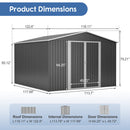 10x10 FT Large Outdoor Metal Storage Shed by HouseOfZazla