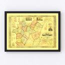 Vintage Map of Fayette County, Pennsylvania 1858