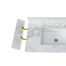 Engineered Marble Stone Bathroom Sink Side Splash - Bianco Carrara Wenato by HouseOfZazla