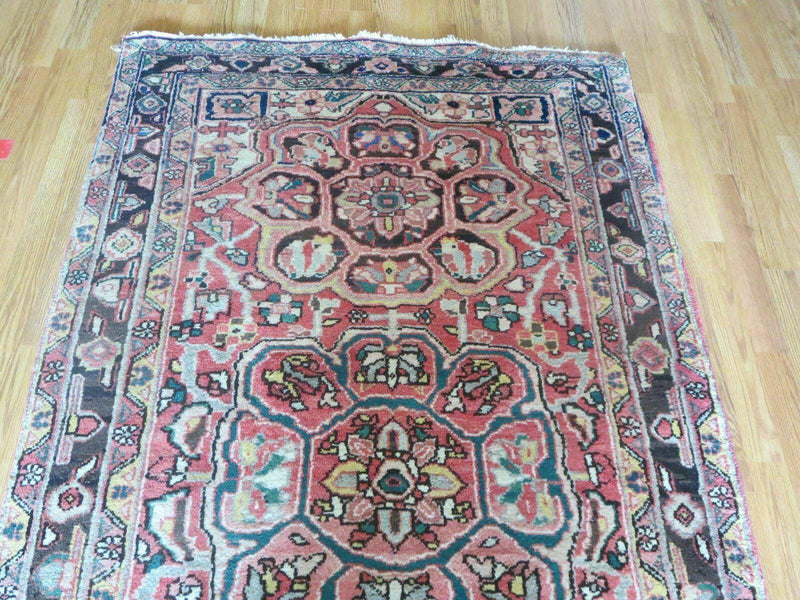 3' 9" X 10' 6" Semi Antique Handmade Turkish Wool Runner Rug