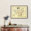 Vintage Map of Northampton County, Pennsylvania 1851