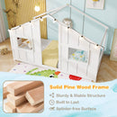 Twin Size House Bed with LED Lights Montessori Slat-free Floor Bed