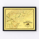 Vintage Map of Venango County, Pennsylvania 1857