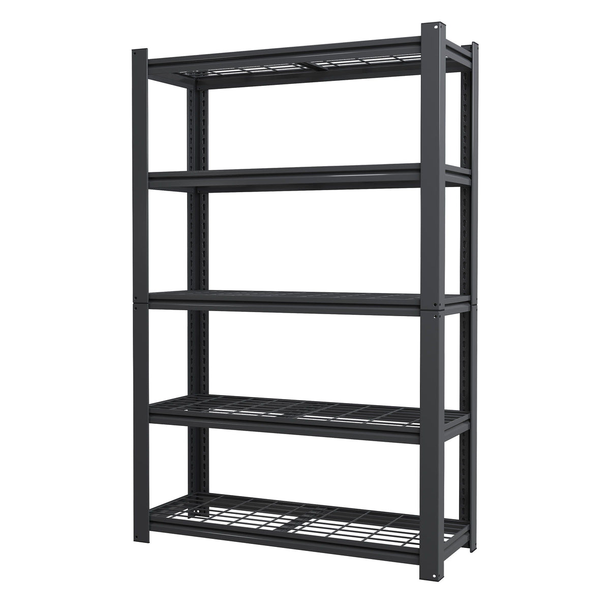 Heavy Duty 5 Tier Adjustable Metal Mesh Storage Rack With 2000 Lbs Capacity - Brushed Nickel, photo 2 of 19