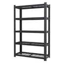 Heavy Duty 5 Tier Adjustable Metal Mesh Storage Rack With 2000 Lbs Capacity - Brushed Nickel by HouseOfZazla