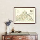 Vintage Map of York County, Pennsylvania 1821