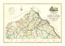 Vintage Map of York County, Pennsylvania 1821
