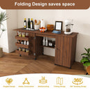57.5" Foldable Sewing Machine Table with Storage & Casters