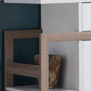 Modernize Kitchen Buffet Organizing Cabinet With 4 Shelves - White / Dark Taupe by Unique Piece Furniture