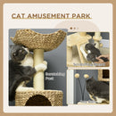 45" Cat Tree for Indoor Cats, Cat Tree Tower with Scratching Posts, Ramp, Condo, Toy Balls, Platforms, Bed, Ramp, Beige
