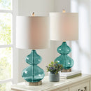 Ellipse Curved Glass Table Lamp, Set of 2