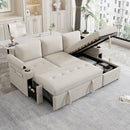 83.5" L-Shaped Sofa Couch Convertible Sofa Bed