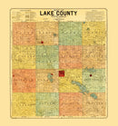 Vintage Map of Lake County, South Dakota 1899