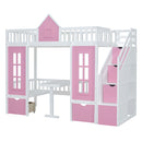 Twin Over Twin Bunk Bed With Changeable Table, Bunk Bed Turn Into Upper Bed And Down Desk by HouseOfZazla