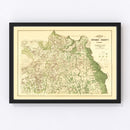 Vintage Map of Orange County, Florida 1890