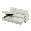 78.75" Reclining Sofa, Pull-Out Sofa Bed with USB and tape-c charging ports, L-Shaped Sectional Sofa with Reclining Storage and Arm Side Organizer Pocket Features, Living Room Comfort Sofa