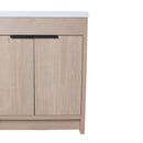 30 Inch Freestanding Bathroom Vanity with White Resin Sink & 2 Soft-Close Cabinet Doors (BVB02430PLO-GRB3040)