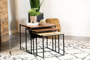 Belcourt 3-piece Square Nesting Tables Natural and Black