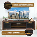 TV Stand Entertainment Center for TV's up to 65 Inch with Adjustable Shelves-Brown by LJGDeals