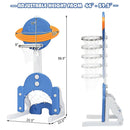 3 in 1 Height Adjustable Kids Basketball Hoop Set with Balls by LJGDeals