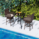 360° Swivel Bar Stool 29" Height with Cushion & Armrests