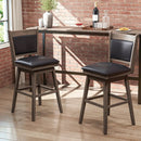 25/29 Inch Padded Bar Stools Set of 2 with Swivel Seat and Footrest by LJGDeals