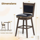 25/29 Inch Padded Bar Stools Set of 2 with Swivel Seat and Footrest by LJGDeals