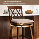 Counter Height Swivel Bar Stools with Upholstered Seat - Set of 2 by LJGDeals