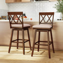 Counter Height Swivel Bar Stools with Upholstered Seat - Set of 2 by DirectDeals