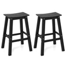 29 Inch HDPE Patio Bar Stool Set of 2 Armless Saddle Stools by LJGDeals