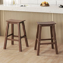 29 Inch HDPE Patio Bar Stool Set of 2 Armless Saddle Stools by LJGDeals