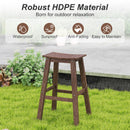 29 Inch HDPE Patio Bar Stool Set of 2 Armless Saddle Stools-Brown