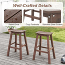 29 Inch HDPE Patio Bar Stool Set of 2 Armless Saddle Stools by LJGDeals