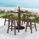 29 Inch HDPE Patio Bar Stool Set of 2 Armless Saddle Stools by LJGDeals